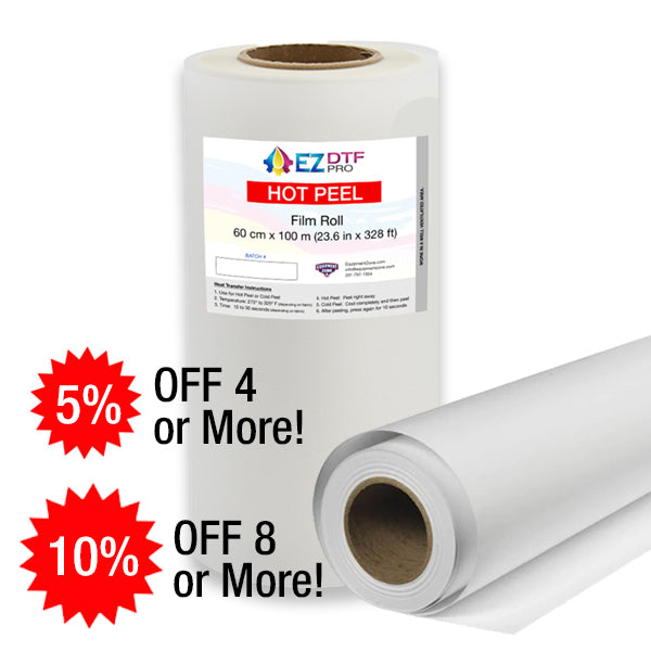 EZ DTF Pro HOT PEEL / COLD PEEL Matte Film Roll - 23.6" x 328’