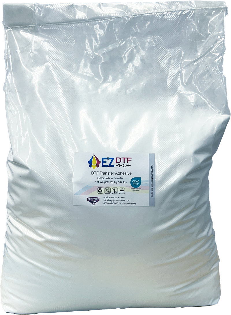 EZ DTF PRO+ White Direct To Film Adhesive Powder. OEKO-TEX Certified. 20 kg / 44 lbs
