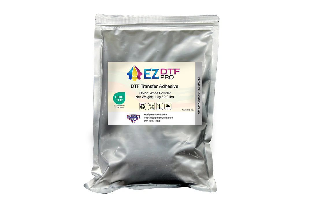 EZ DTF PRO White Direct To Film Adhesive Powder. 1 kg / 2.2 lbs.  Made in China.
