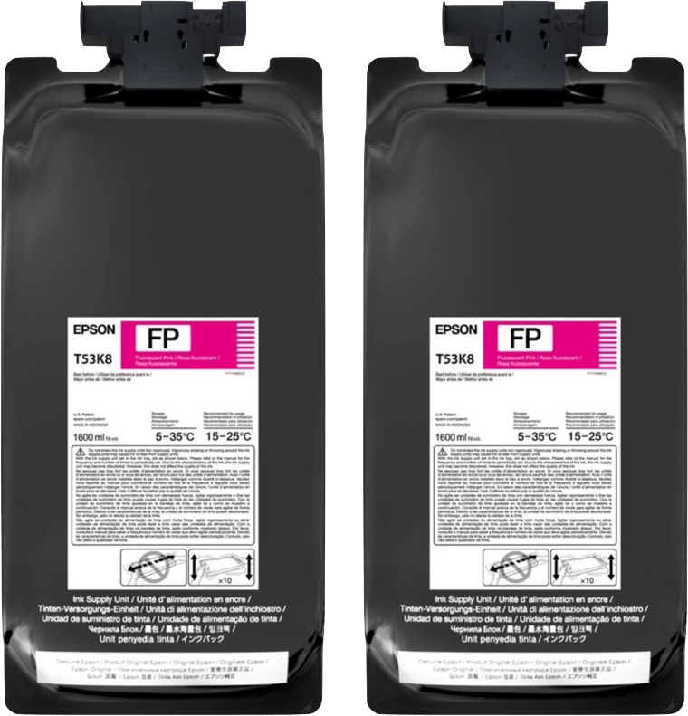 Epson Fluorescent Pink Ink 1.6 Liter for F6470H Printer (2 Pack)