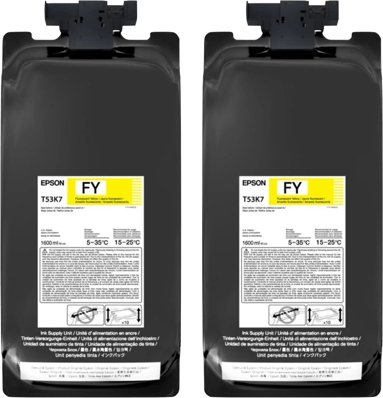 Epson Fluorescent Yellow Ink 1.6 Liter forF6470H Printer (2 Pack)