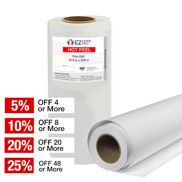 EZ DTF Pro HOT PEEL Matte Film Roll - 16.9" x 328’