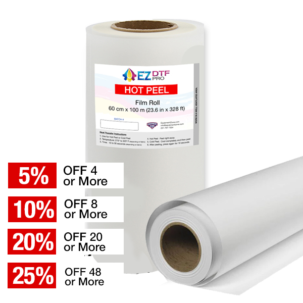 EZ DTF Pro HOT PEEL Matte Film Roll - 23.6" x 328’