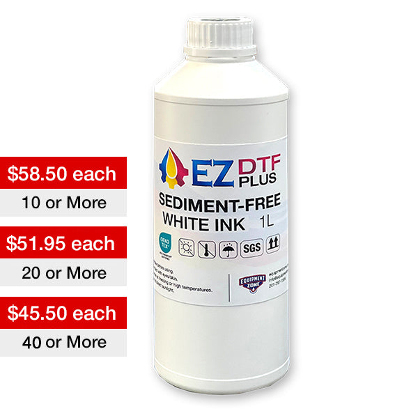 EZ DTF PLUS SEDIMENT-FREE White Ink - 1 Liter — Equipment Zone