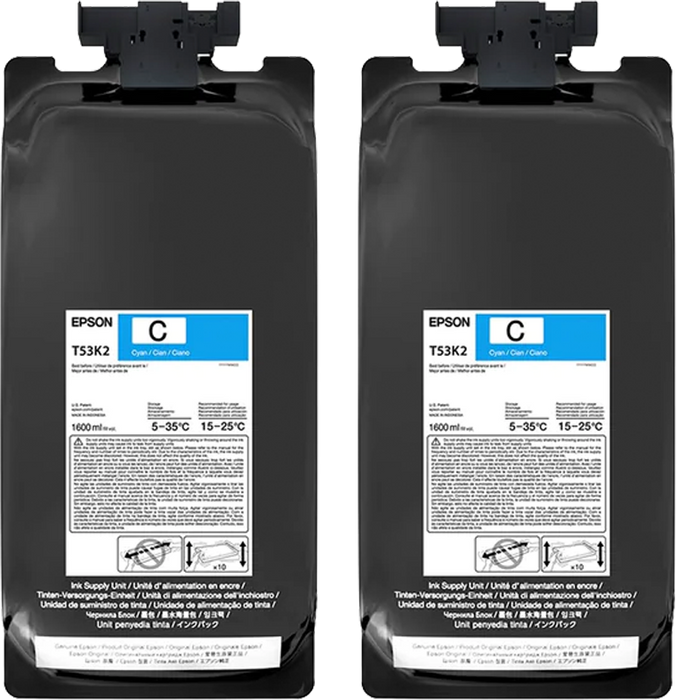 Epson Cyan Ink 1.6 Liter for F6470, F6470H Printer (2 Pack)