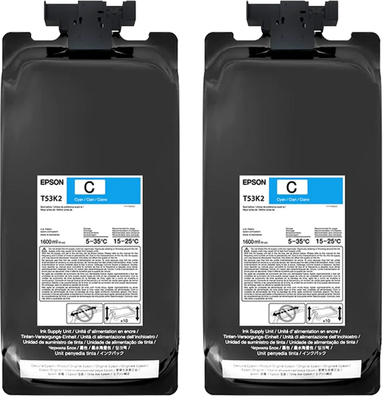 Epson Cyan Ink 1.6 Liter for F6470, F6470H Printer (2 Pack)