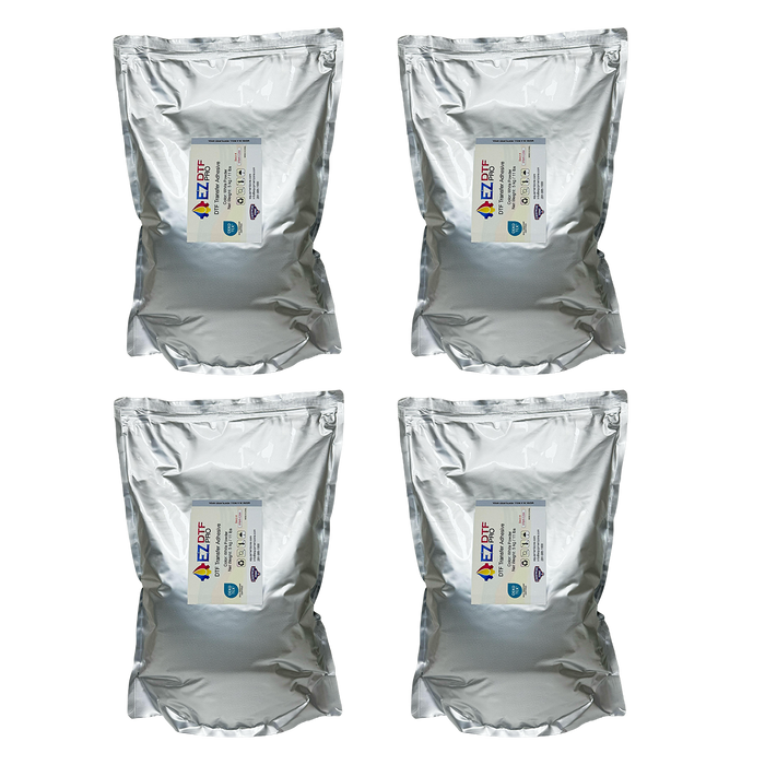 EZ DTF PRO White Adhesive Powder. 20 kg / 44 lbs (Four 11 lb. bags). Made in China.