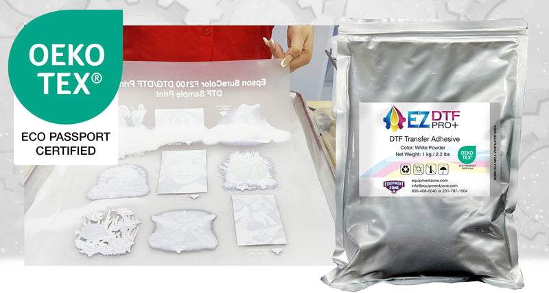 EZ DTF PRO+ White Direct To Film Adhesive Powder. OEKO-TEX Certified. 1 kg / 2.2 lbs