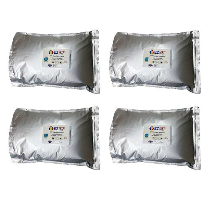EZ DTF PRO White Adhesive Powder. 20 kg / 44 lbs (Four 11 lb. bags). Made in China.