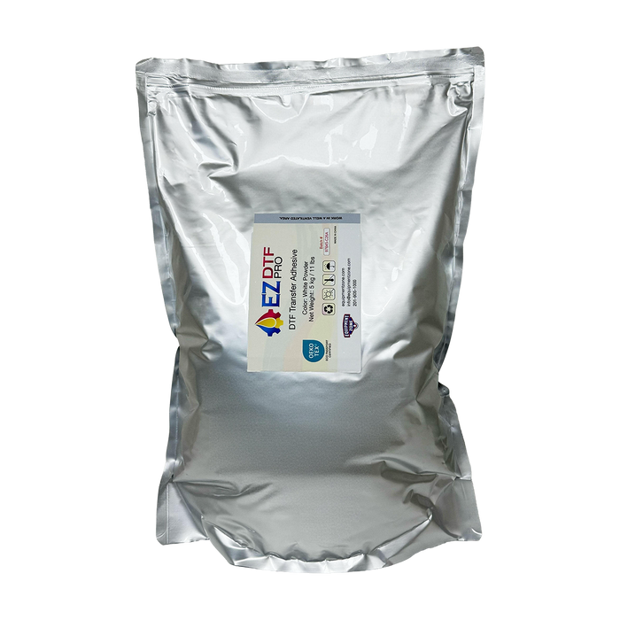 EZ DTF PRO White Direct To Film Adhesive Powder. 5 kg / 11 lbs.  Made in China.