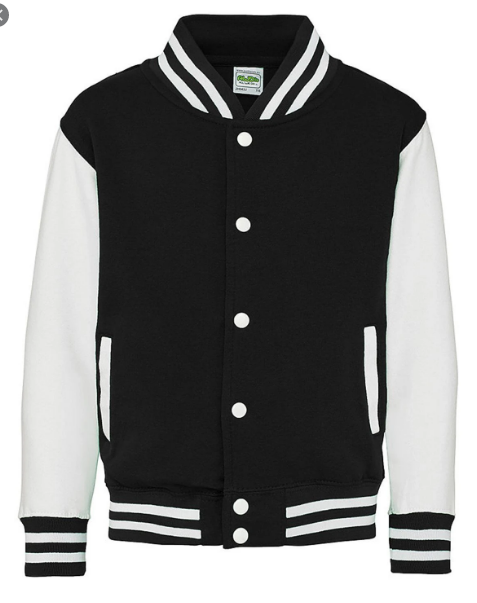 Adult Letterman - Jet Black/White