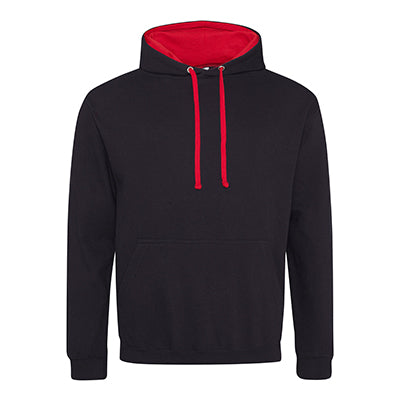 Varsity Contrast Hoodie - Jet Black / Fire Red — Equipment Zone