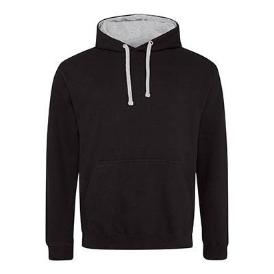 Varsity Contrast Hoodie - Jet Black / Heather Grey - Equipment Zone Online Store