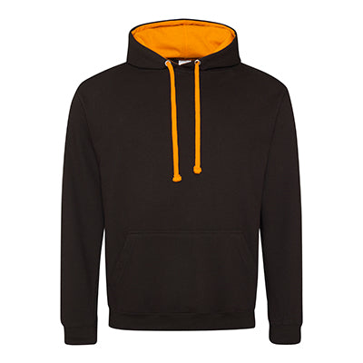 Varsity Contrast Hoodie - Jet Black / Orange Crush - Equipment Zone Online Store