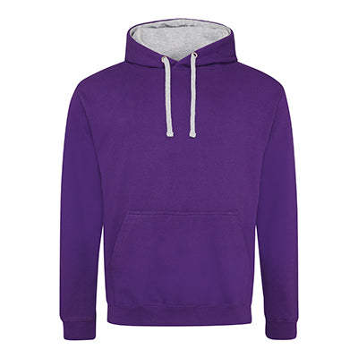 Varsity Contrast Hoodie - Purple / Heather Grey - Equipment Zone Online Store