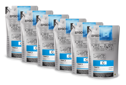 Epson UltraChrome DS T46C Cyan Ink - 6 Pack - Equipment Zone Online Store