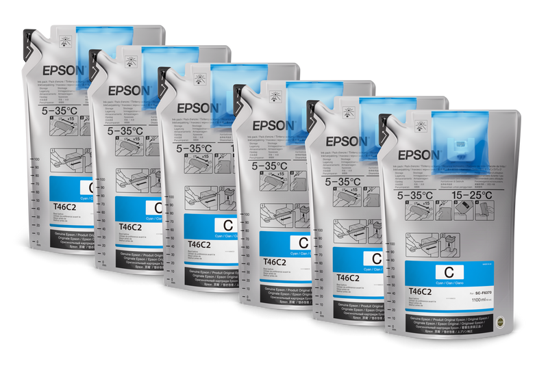 Epson UltraChrome DS T46C Cyan Ink - 6 Pack - Equipment Zone Online Store