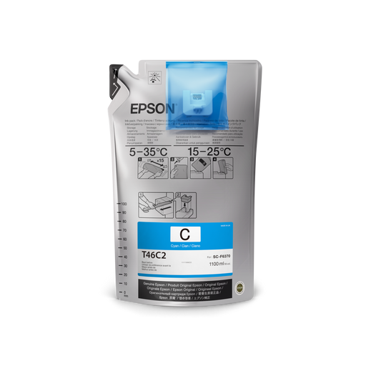 Epson UltraChrome DS T46C Individual Bag Ink - Cyan - Equipment Zone Online Store