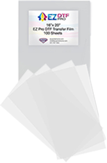 EZ DTF PRO Sample Package: 14x16 Double Matte Hot Peel Film (50 pcs) & White Adhesive Powder (1 lb)